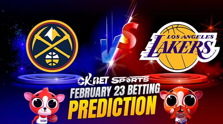 a logo of two nba teams of los angeles lakers vs denver nuggets